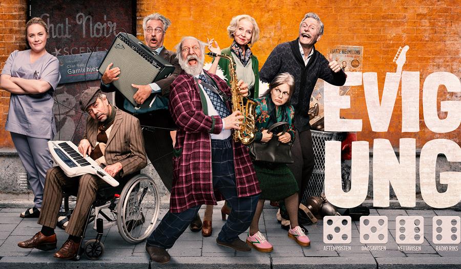 En plakat som annonserer for musikalen Evig ung