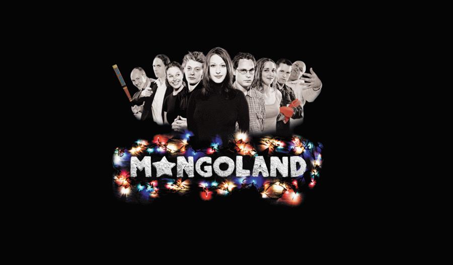 En plakat som annonserer for fremvisning av filmen Mongoland