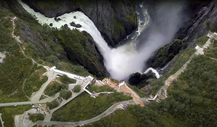 Vøringsfossen sett ovenfra