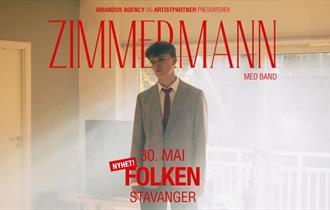 Annonse om konserten med bildet av Zimmerman