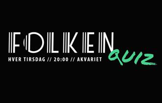 Annonse om FolkenQuiz på svart bakgrunn