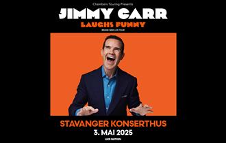Leende Jimmy Carr, annonsering av showet - Laughs Funny