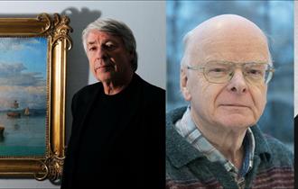 Three men and a painting