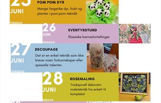 Programinformasjon. Illustrasjon/foto. Farger.