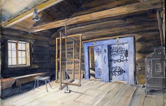 Akvarell av arkitekt Georg Fr. Fasting