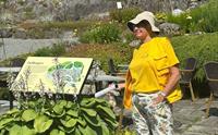 Marianne viser rundt i Fjellhagen i Botanisk hage
