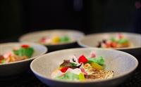 Nærbilde av matretter hos Buer restaurant.
