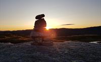 Solnedgang i fjellene