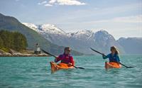 Kajakk på Hardangerfjorden