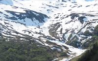 Snødekte fjell sett frå Reisæter